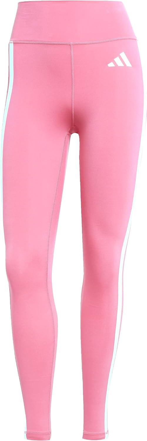image:imageAdidas Womens Optime Essentials 3Stripes 78 Training LeggingsPink FusionWhite