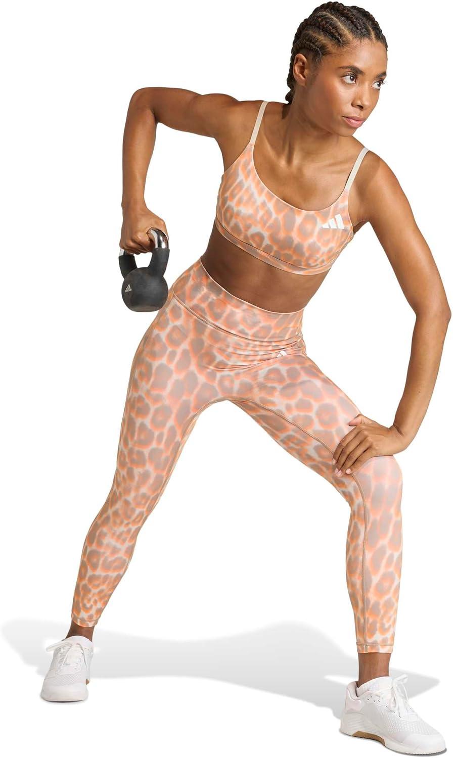 image:imageAdidas Womens Optime Essentials 3Stripes 78 Training LeggingsWonder AluminaChalky Brown