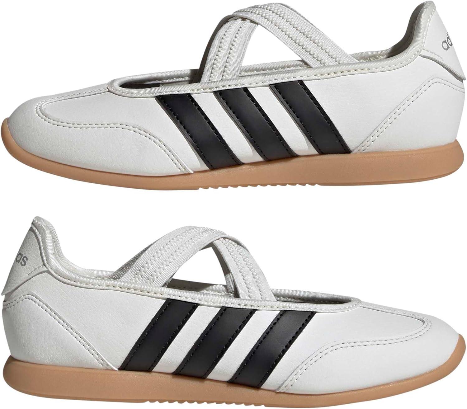 image:imageadidas UnisexChild Barreda Mary Jane JWhiteBlackSilver Metallic