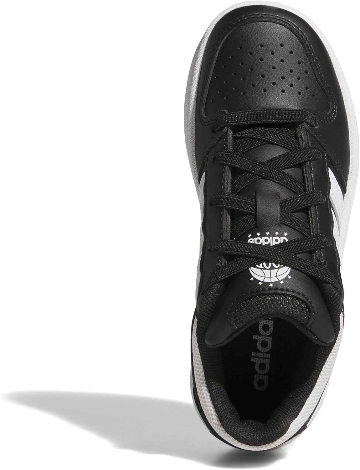 image:imageadidas UnisexChild Hoops Classic Elastic LaceBlackWhiteWhite