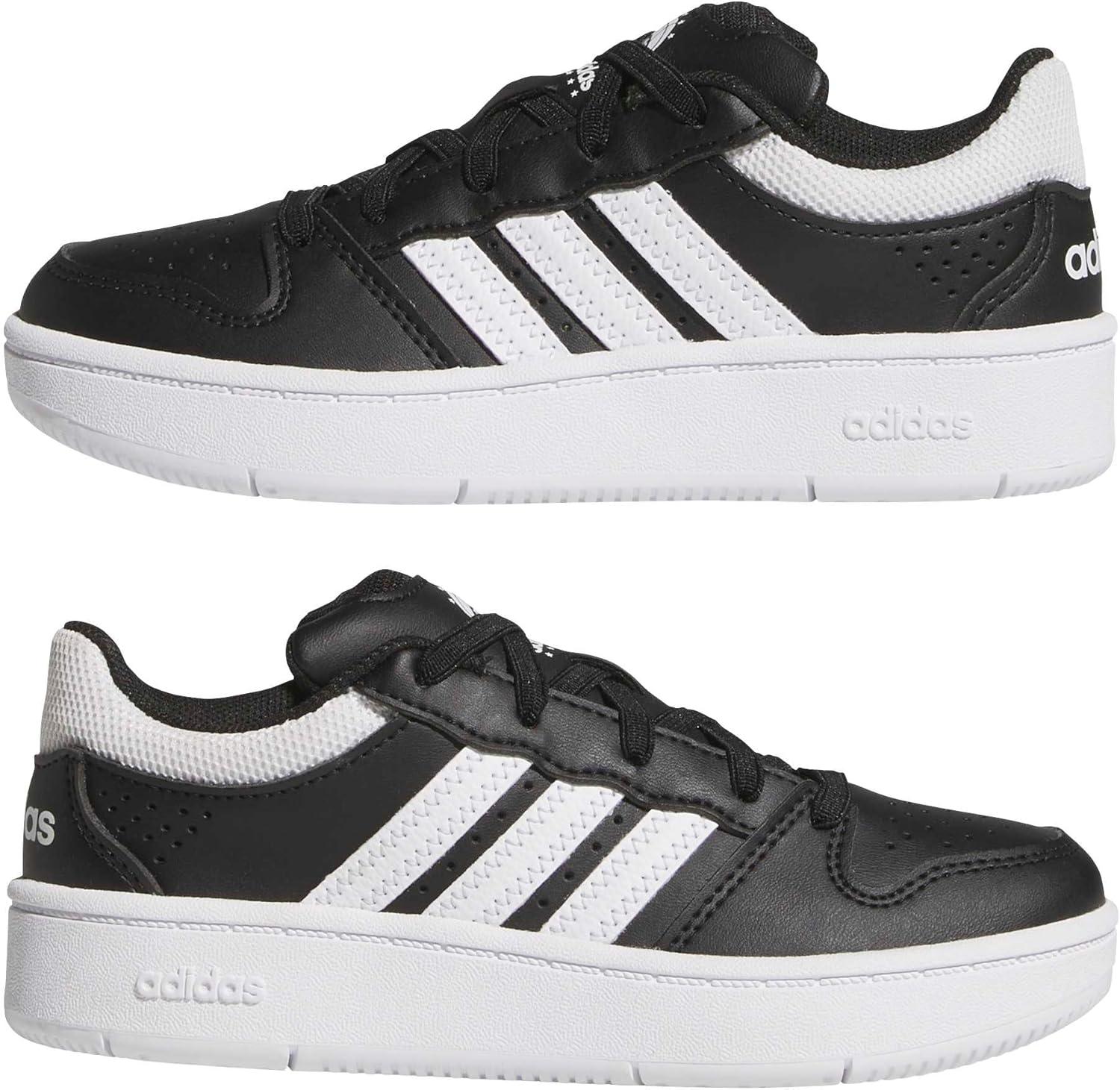 image:imageadidas UnisexChild Hoops Classic Elastic LaceBlackWhiteWhite