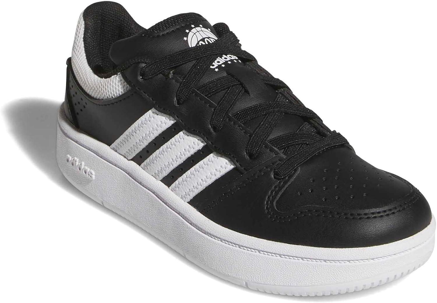 image:imageadidas UnisexChild Hoops Classic Elastic LaceBlackWhiteWhite