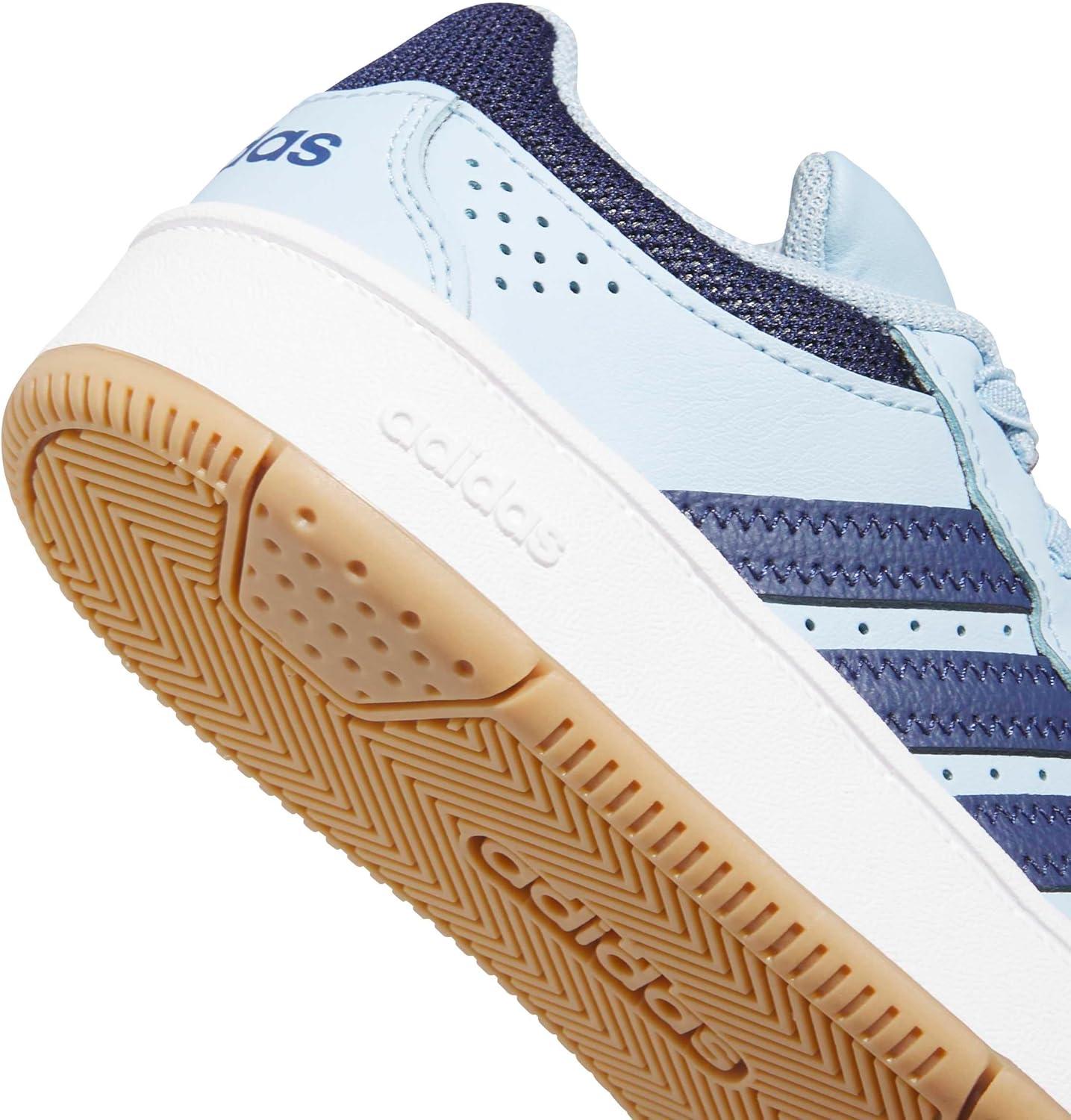 image:imageadidas UnisexChild Hoops Classic Elastic LaceClear SkyDark BlueWhite