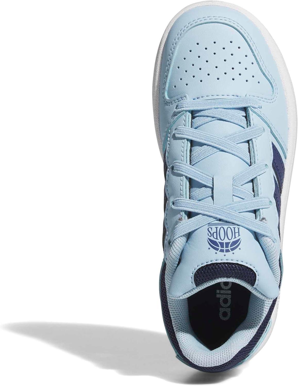 image:imageadidas UnisexChild Hoops Classic Elastic LaceClear SkyDark BlueWhite