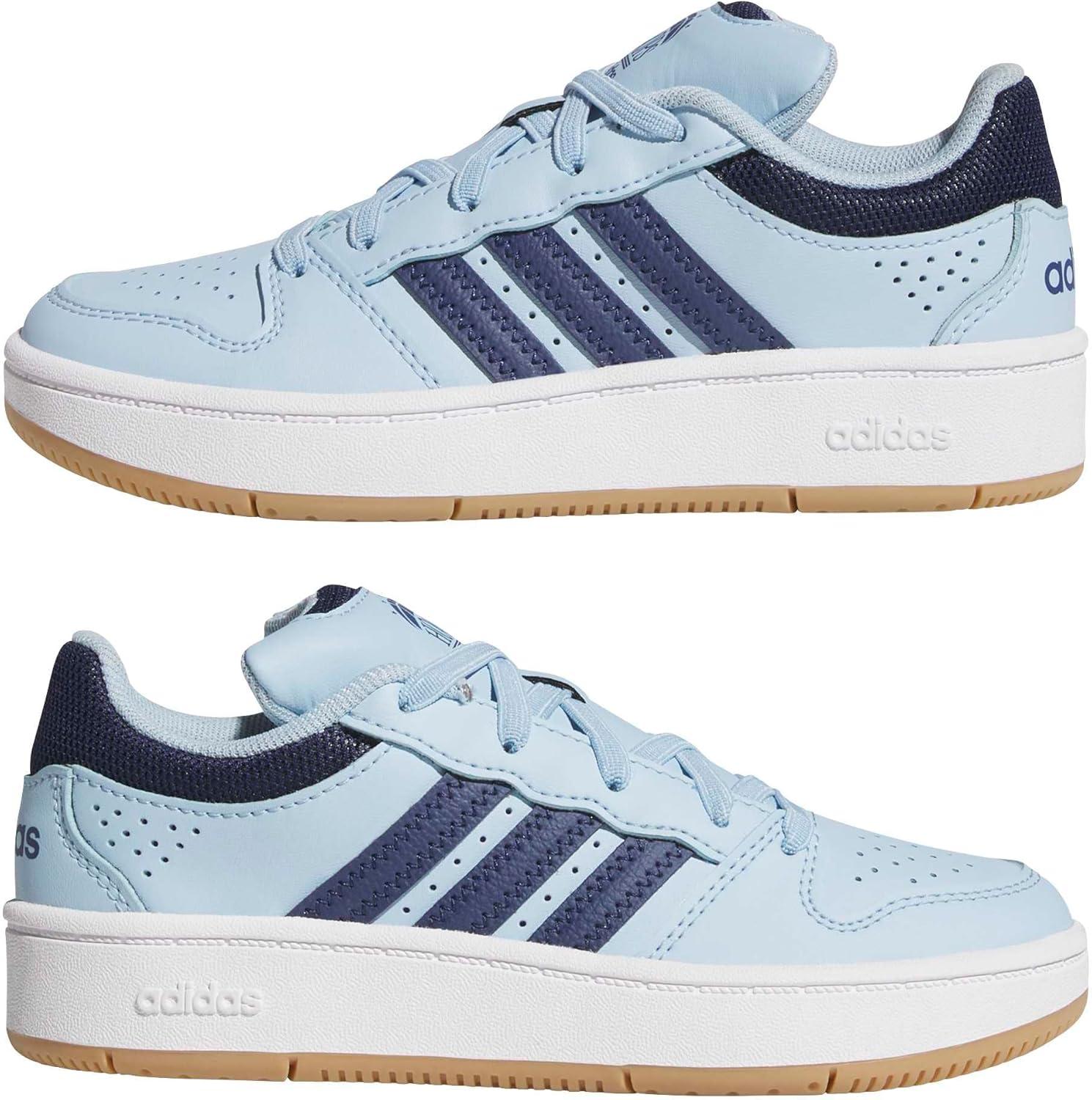image:imageadidas UnisexChild Hoops Classic Elastic LaceClear SkyDark BlueWhite