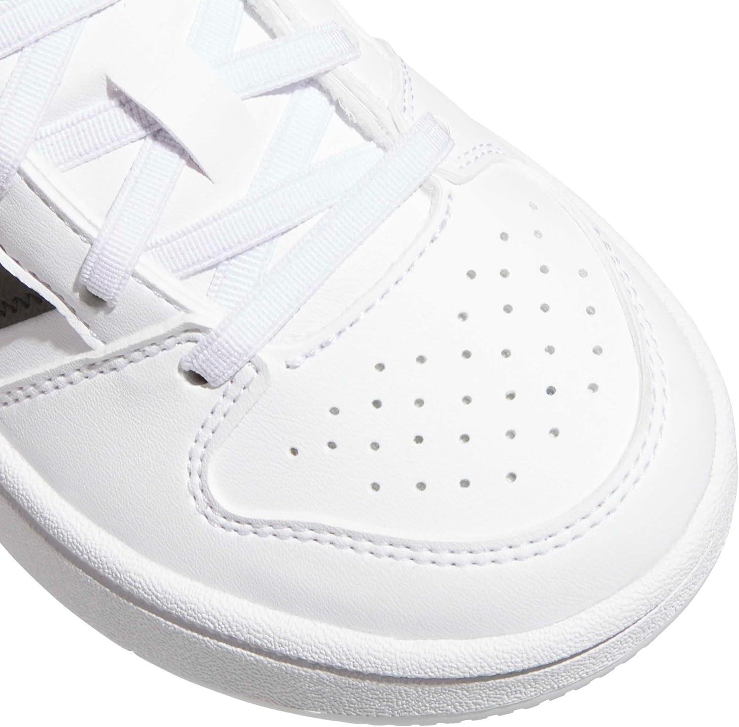 image:imageadidas UnisexChild Hoops Classic Elastic LaceWhiteBlackOrbit Grey