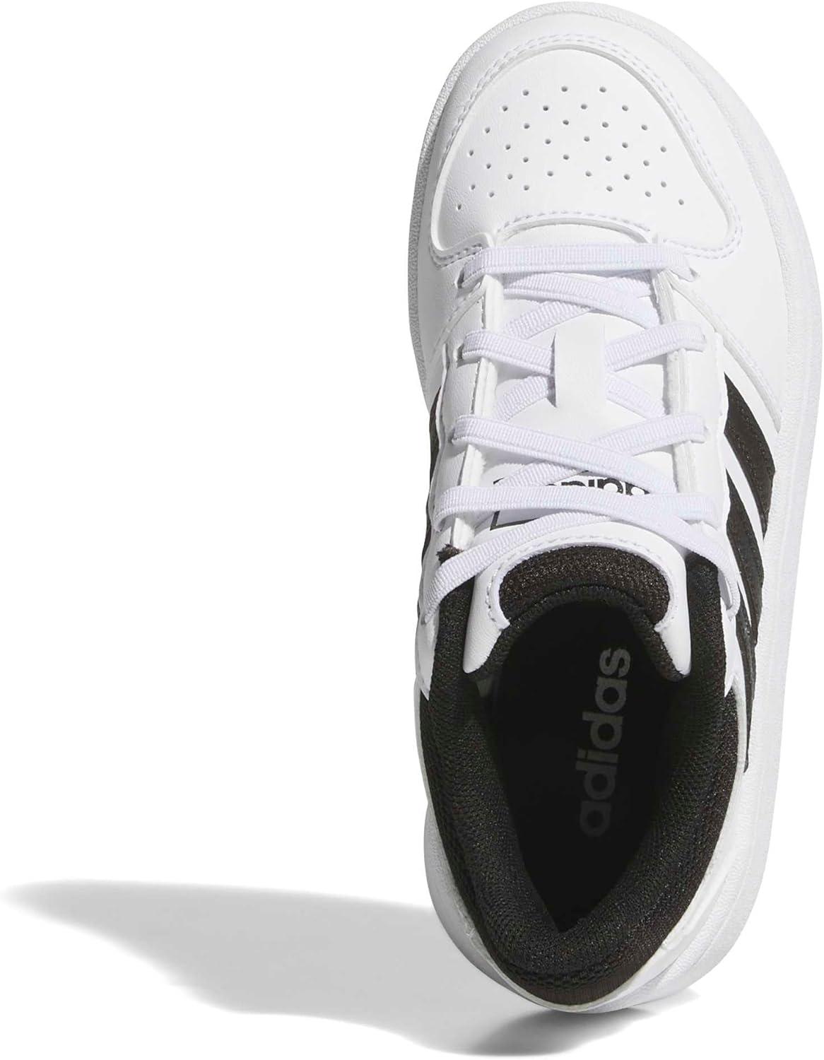 image:imageadidas UnisexChild Hoops Classic Elastic LaceWhiteBlackOrbit Grey