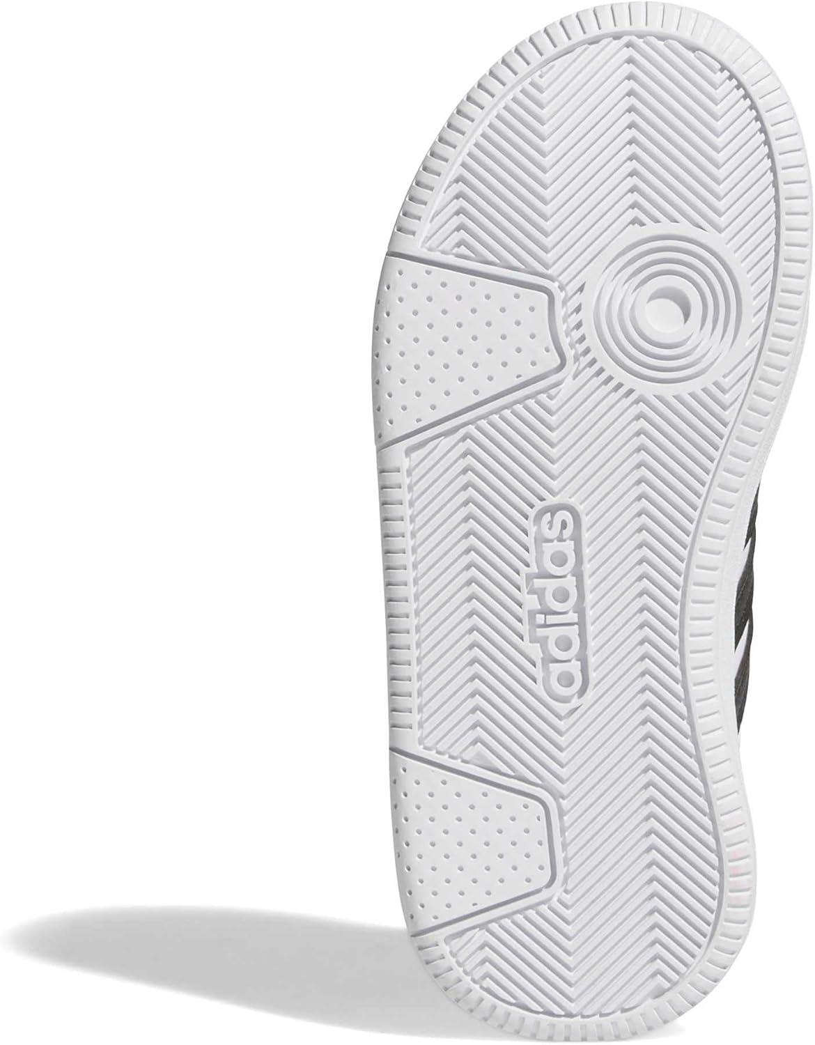 image:imageadidas UnisexChild Hoops Classic Elastic LaceWhiteBlackOrbit Grey
