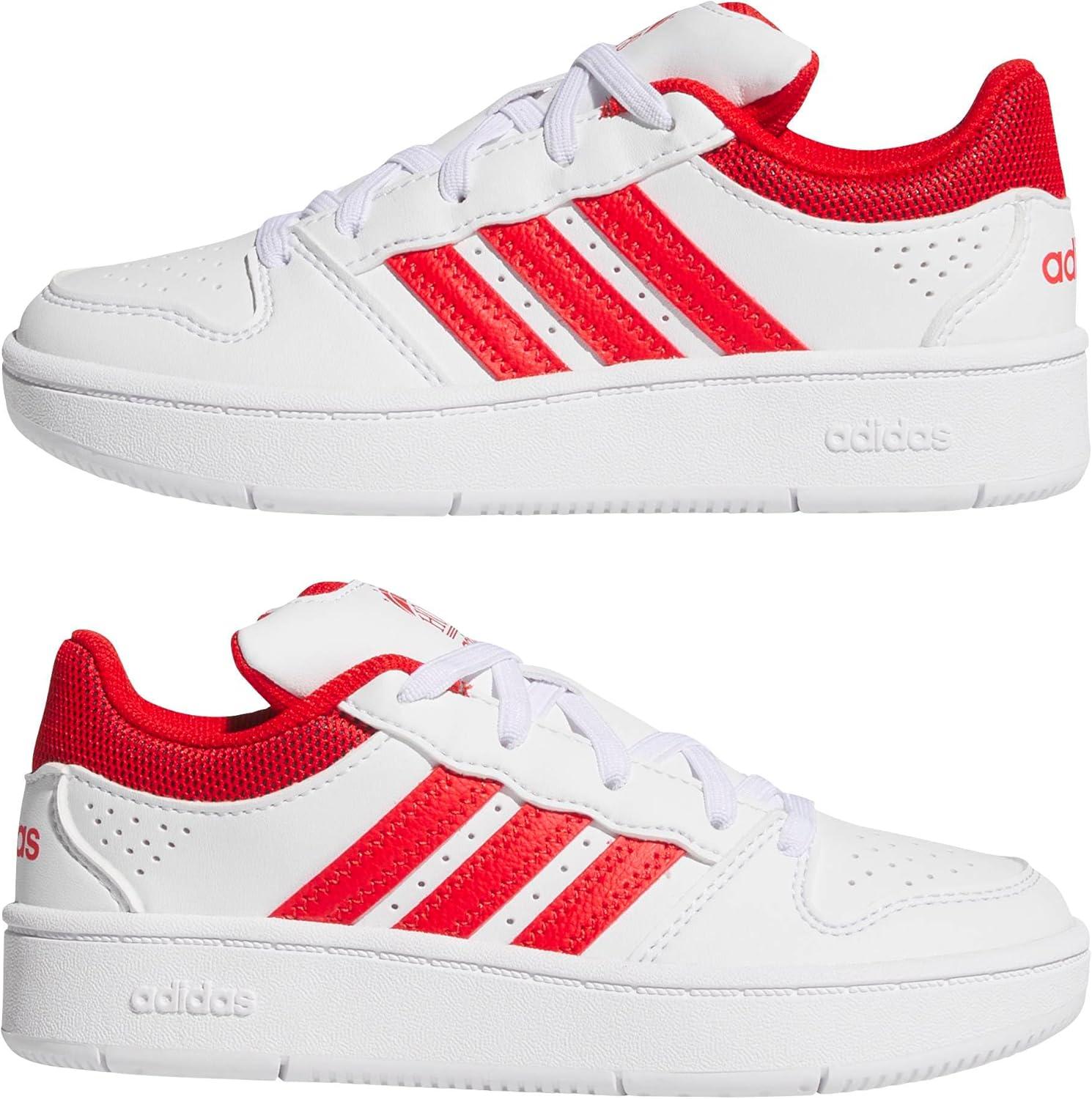image:imageadidas UnisexChild Hoops Classic Elastic LaceWhiteRedWhite