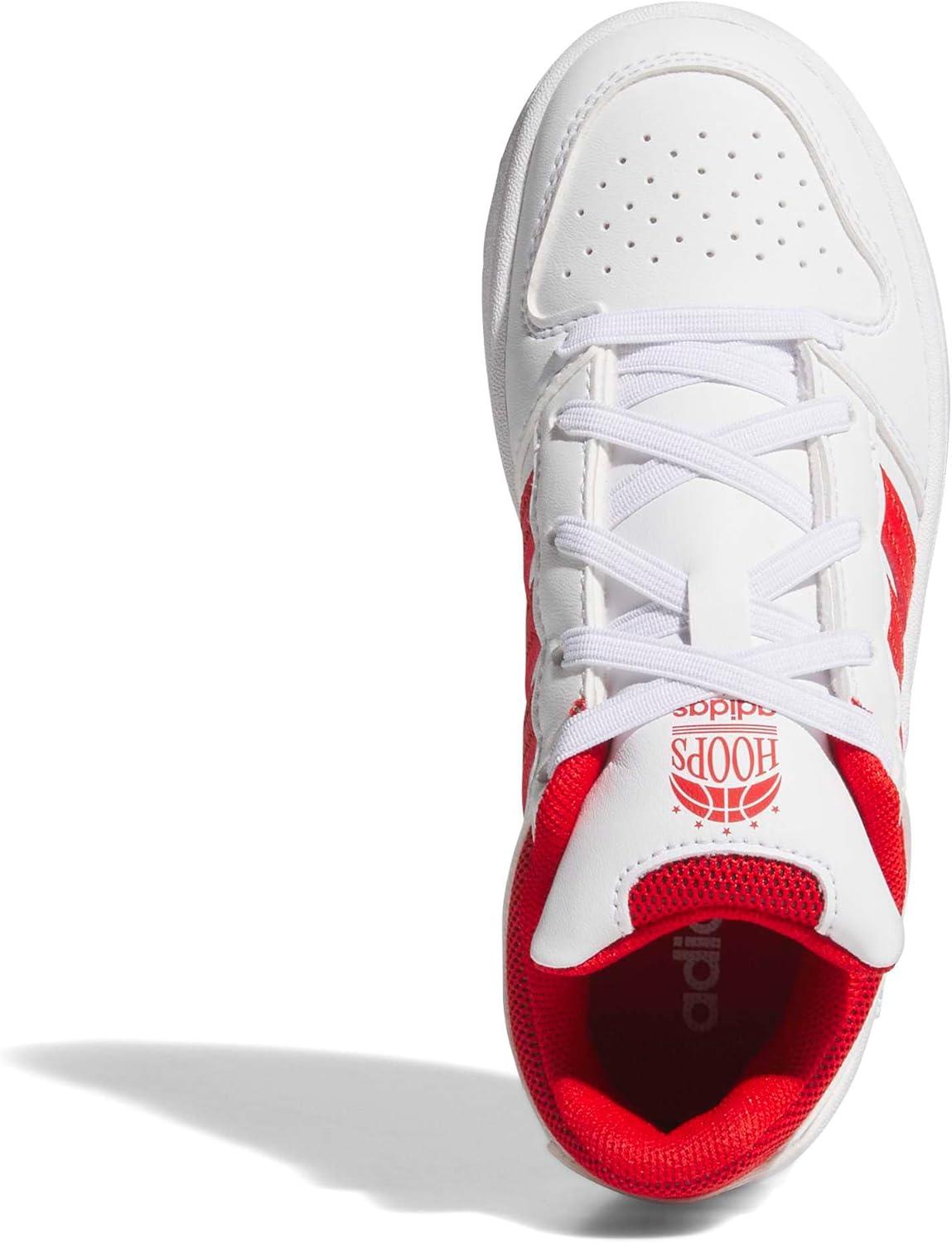 image:imageadidas UnisexChild Hoops Classic Elastic LaceWhiteRedWhite