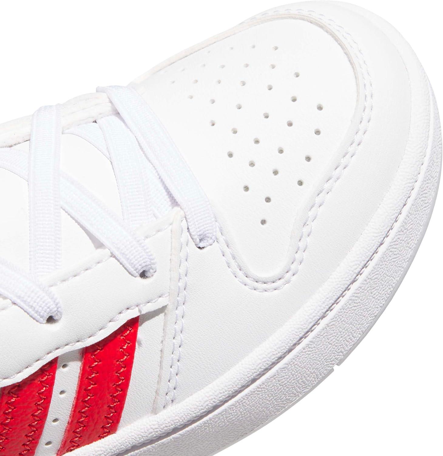 image:imageadidas UnisexChild Hoops Classic Elastic LaceWhiteRedWhite