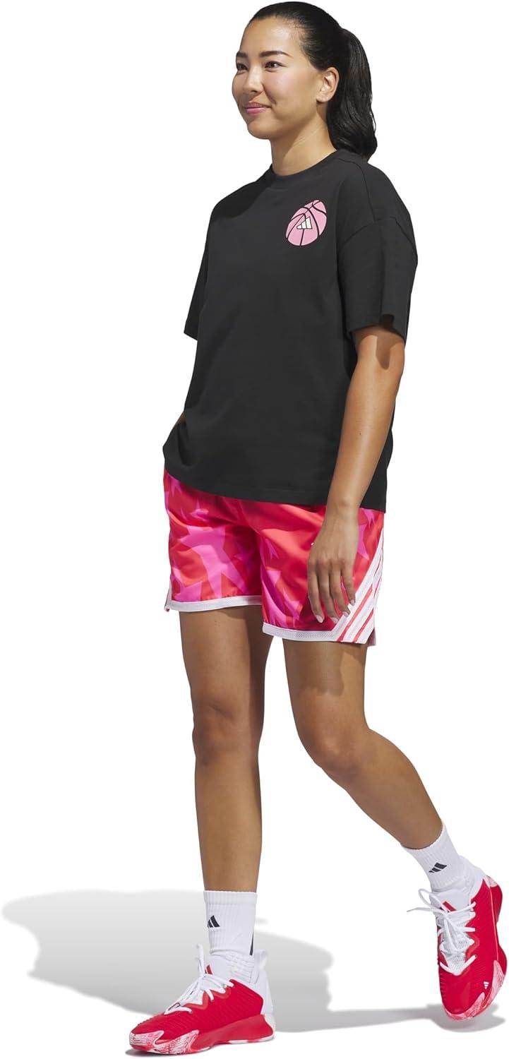 image:imageadidas Womens Basketball Graphic TShirtBlackLucid Pink