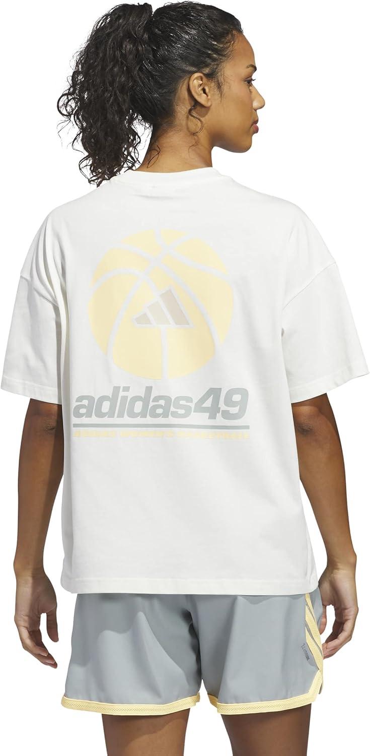 image:imageadidas Womens Basketball Graphic TShirtOff WhiteIce Tangerine