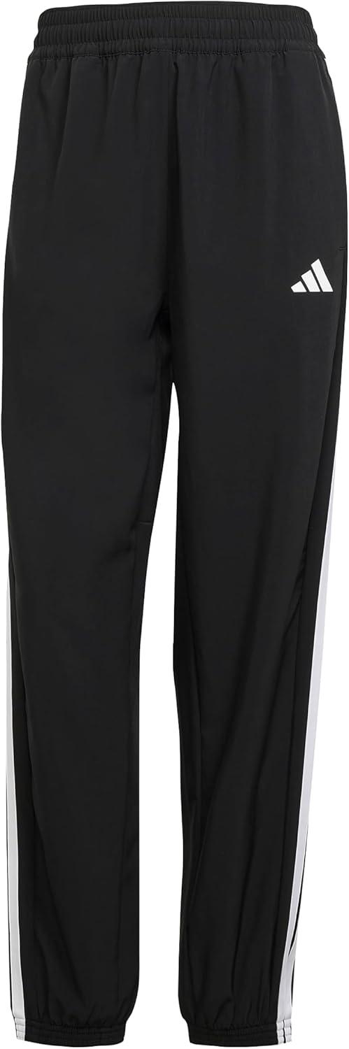 image:imageadidas Womens Train Essentials 3Stripes Woven PantsBlackWhite