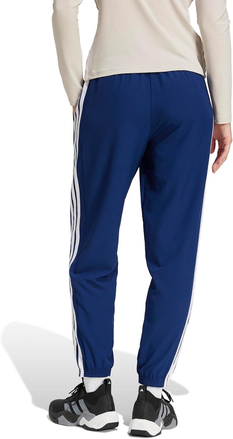image:imageadidas Womens Train Essentials 3Stripes Woven PantsDark Blue White