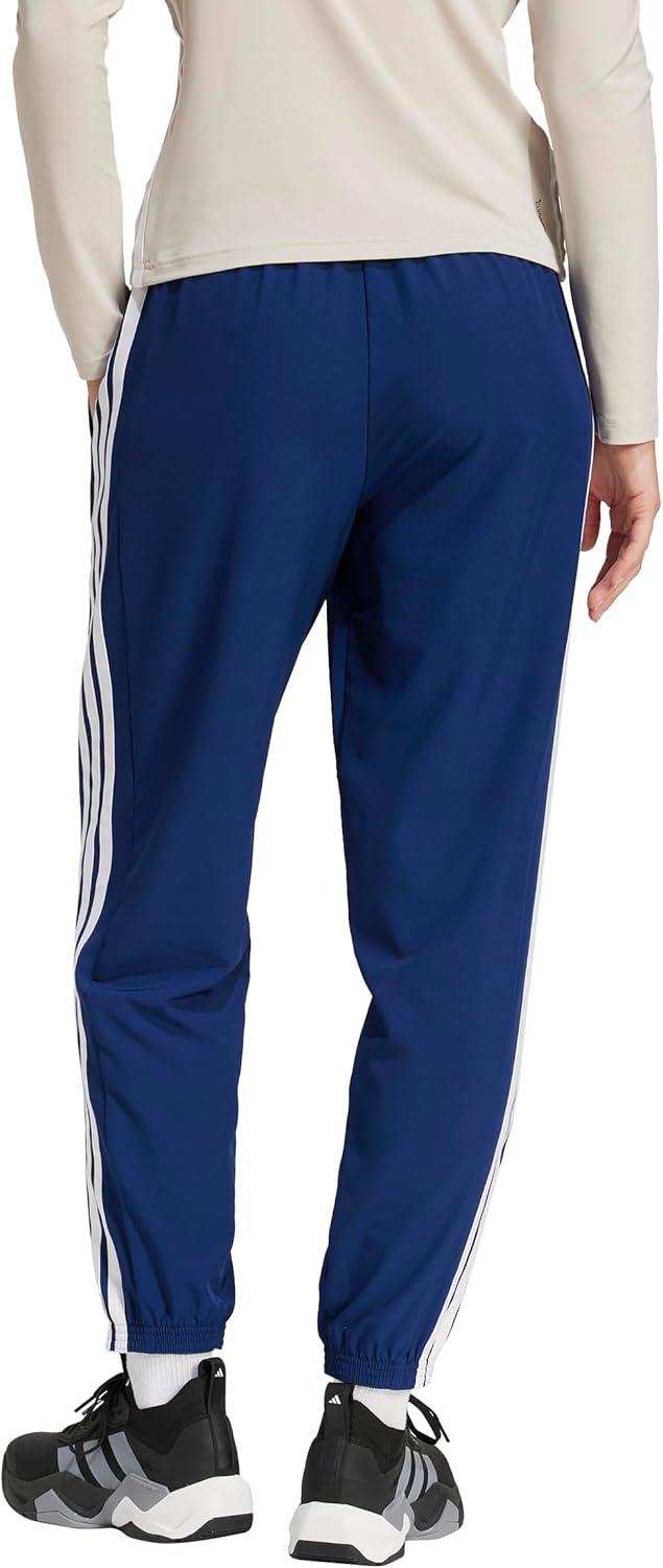 image:imageadidas Womens Train Essentials 3Stripes Woven PantsDark BlueWhite