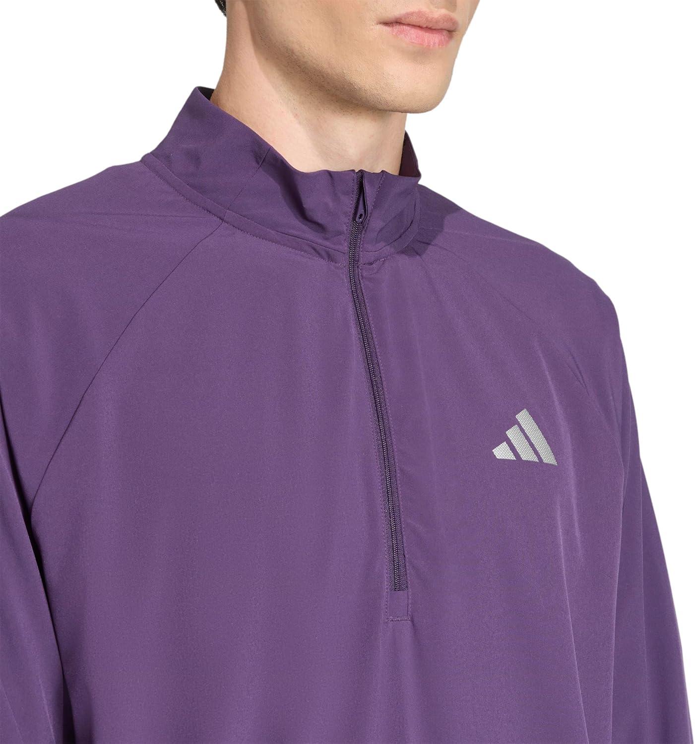 image:imageadidas mens Train Essentials Holiday Pack Quarterzip Track TopAurora Plum