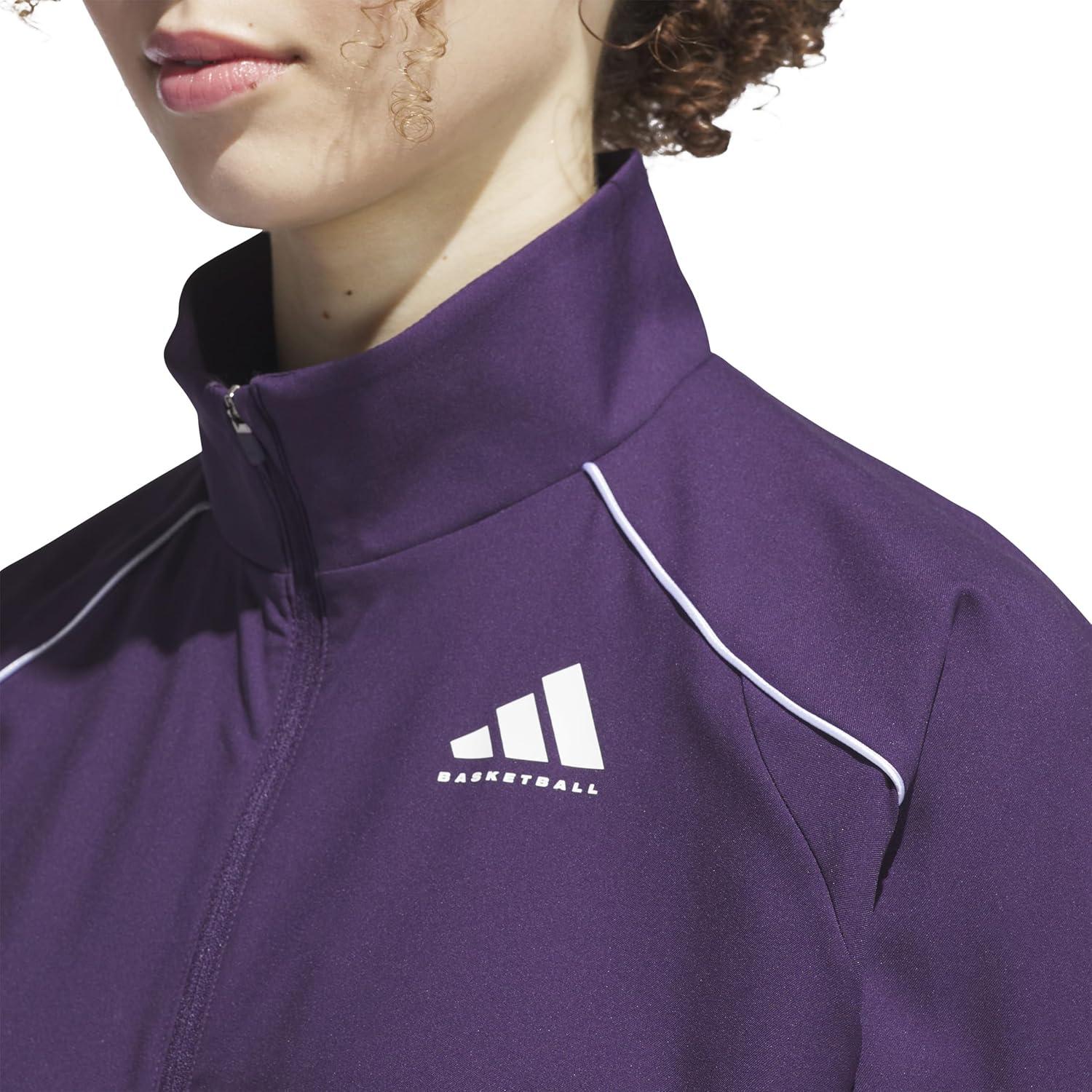 image:imageadidas womens Crazylite Woven Basketball JacketAurora PlumWhite