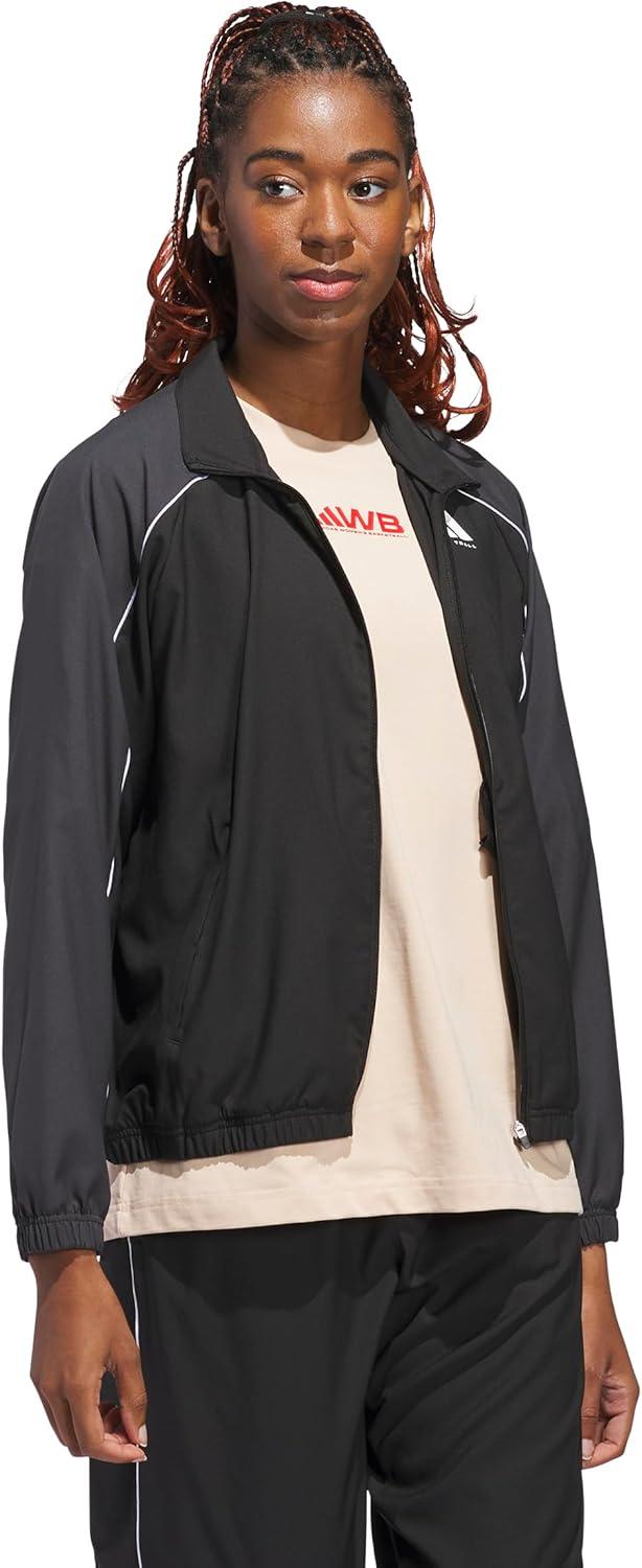 image:imageadidas womens Crazylite Woven Basketball JacketBlackCarbon