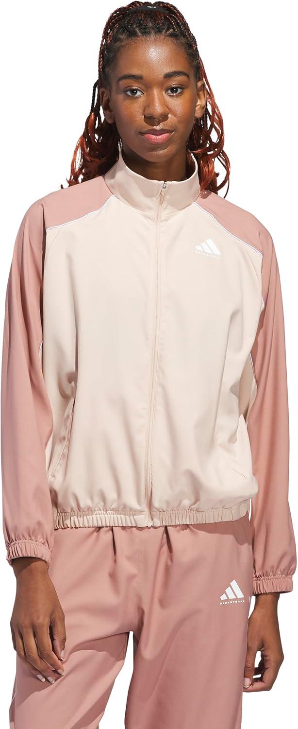 image:imageadidas womens Crazylite Woven Basketball JacketHalo BlushWarm Clay