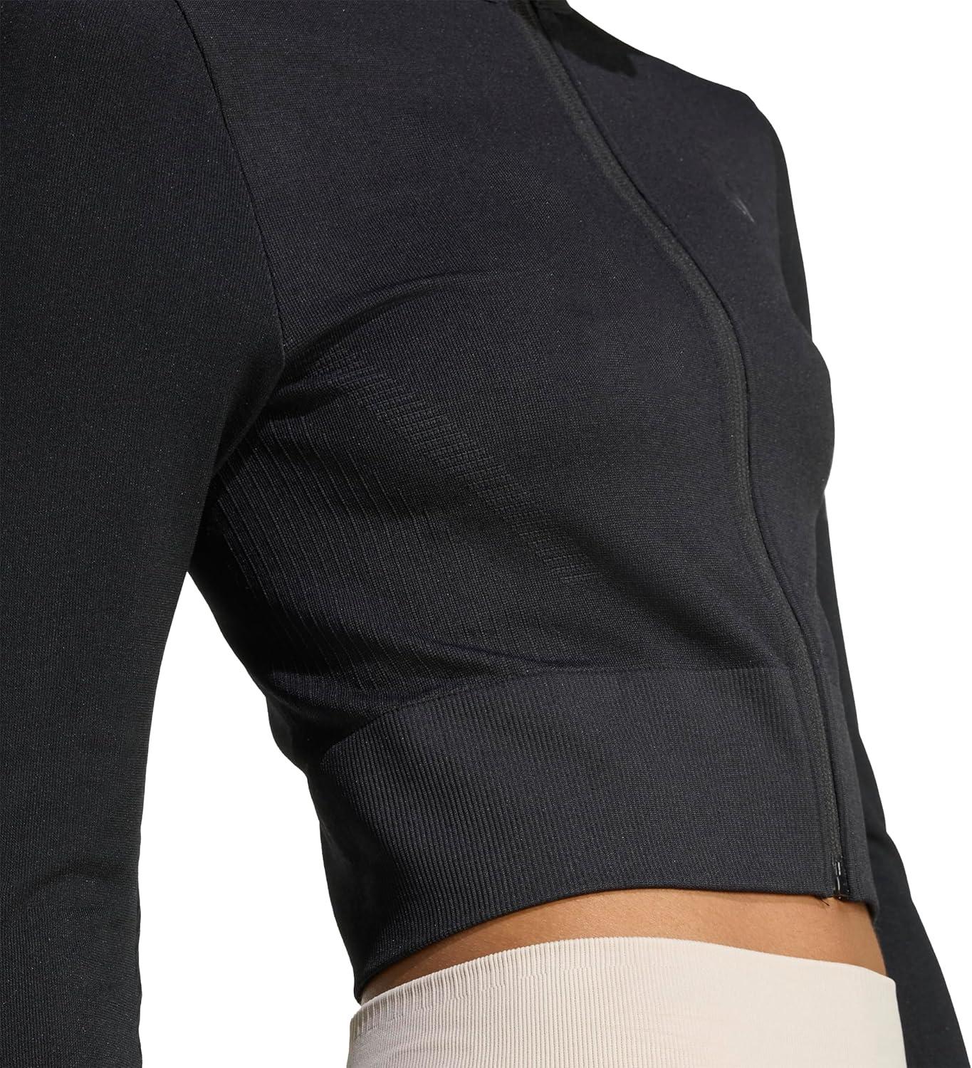 image:imageadidas womens Essentials Fullzip Knit Workout JacketBlack