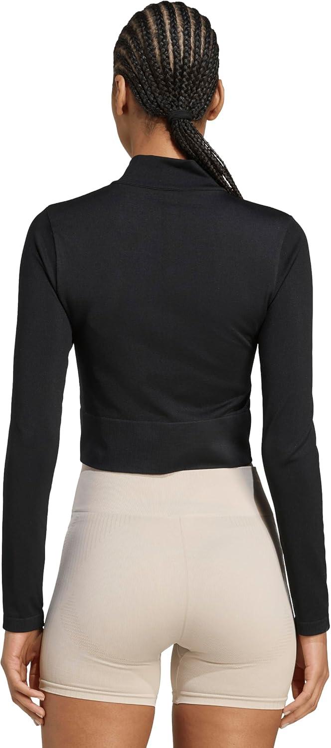 image:imageadidas womens Essentials Fullzip Knit Workout JacketBlack