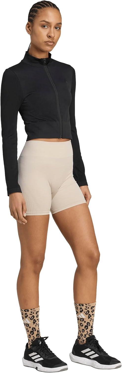 image:imageadidas womens Essentials Fullzip Knit Workout JacketBlack