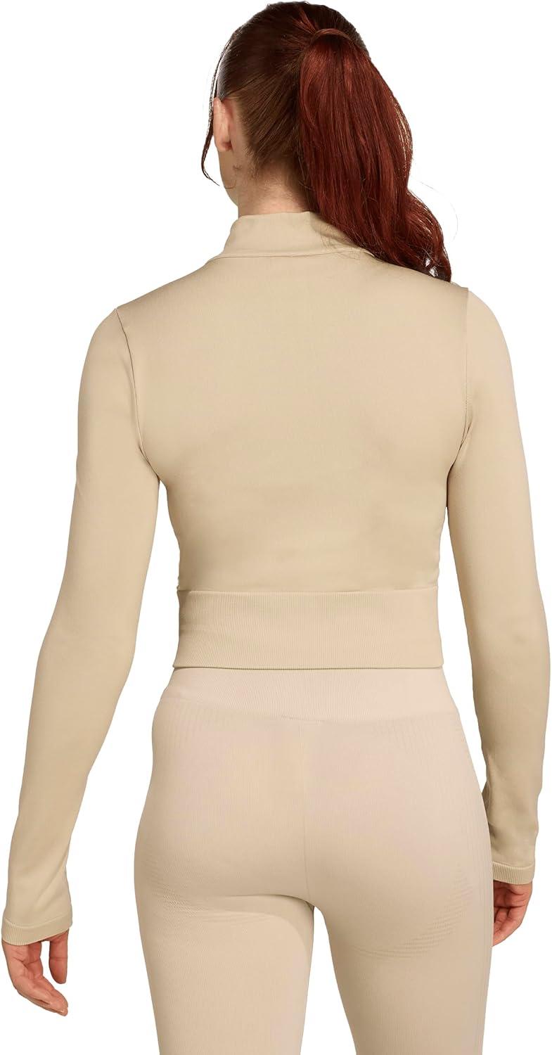 image:imageadidas womens Essentials Fullzip Knit Workout JacketWonder Alumina