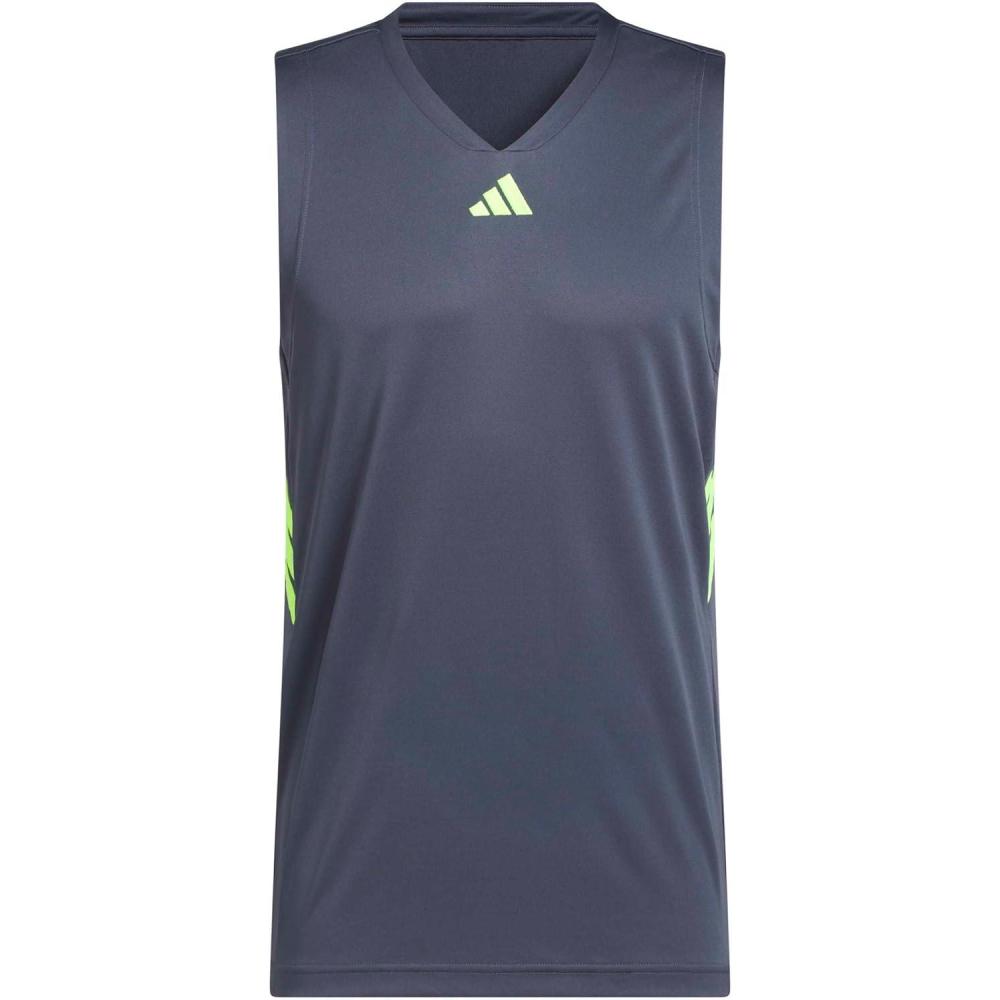 image:imageAdidas Mens Basketball Legends 3Stripes Tank TopAurora OnixLucid Lemon