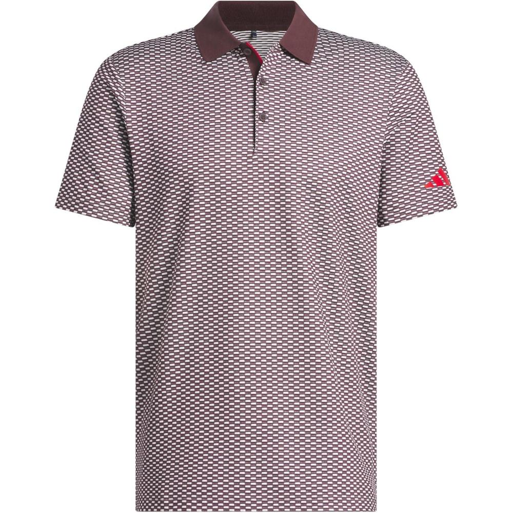 image:imageAdidas Mens Beyond Textured Polo ShirtAurora Ruby S25