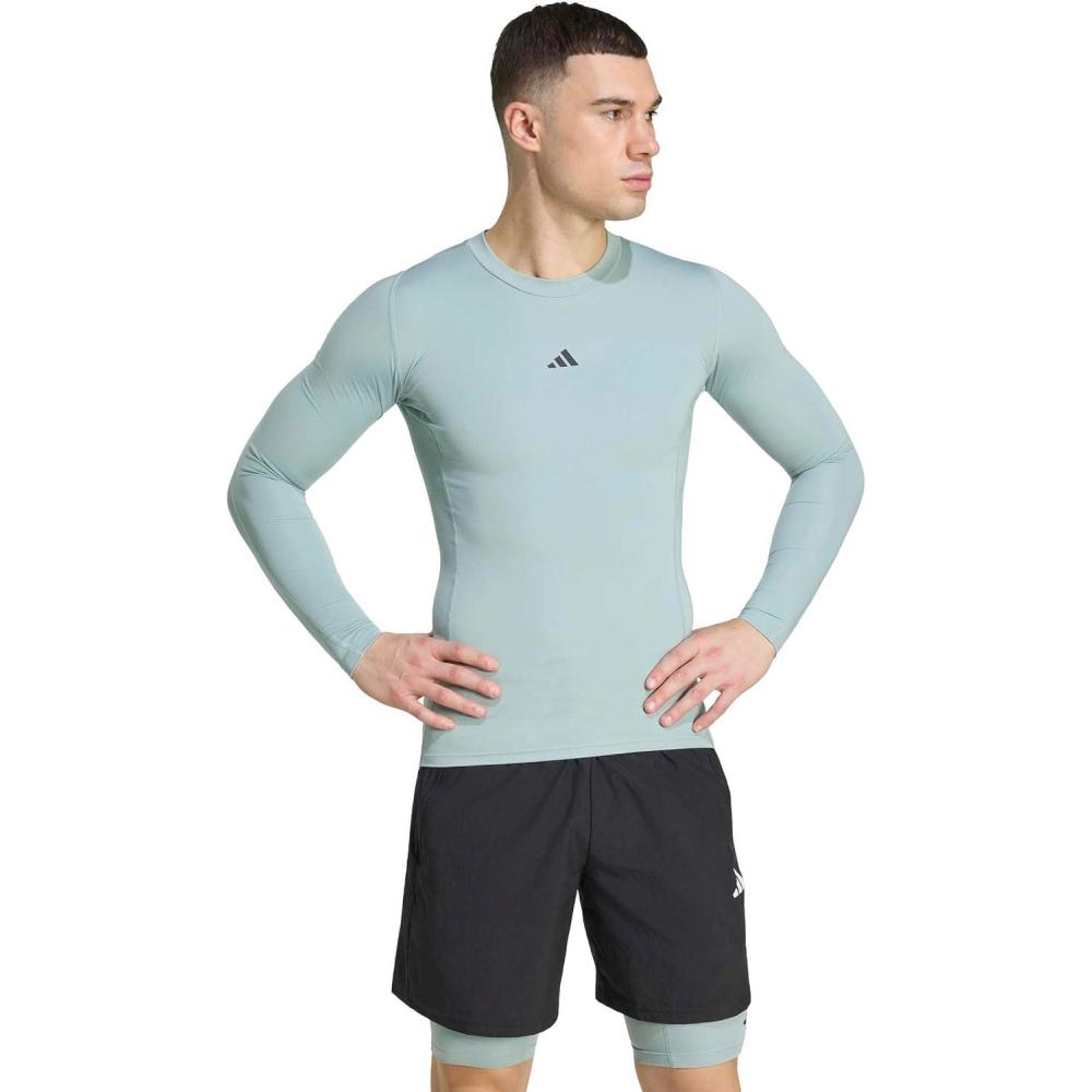 image:imageAdidas Mens Techfit Compression Long Sleeve Training TShirtWonder Sage