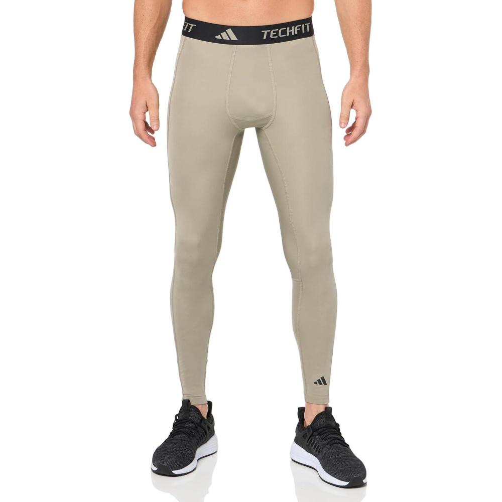 image:imageAdidas Mens Techfit Compression Training Long TightsSilver Pebble