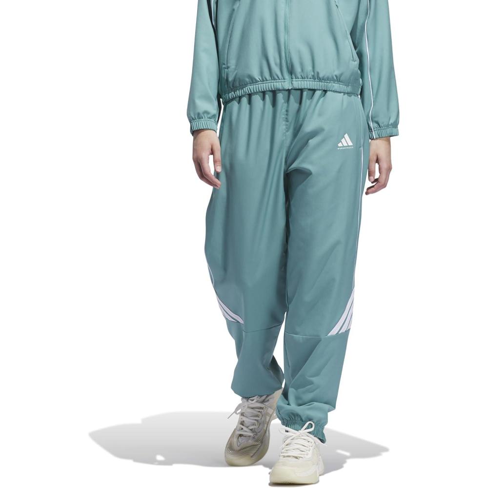 image:imageAdidas Womens Crazylite Woven Basketball PantsPowder TealWhite