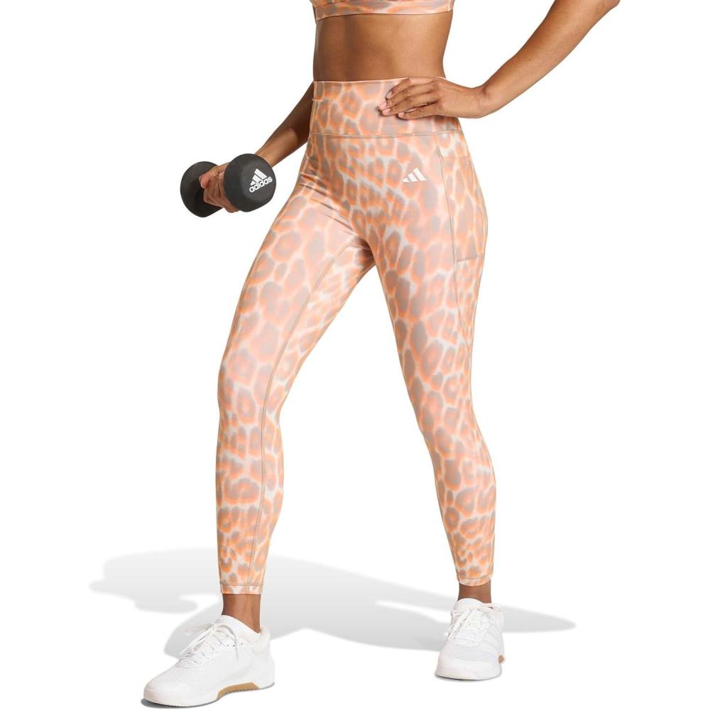 image:imageAdidas Womens Optime Essentials 3Stripes 78 Training LeggingsWonder AluminaChalky Brown