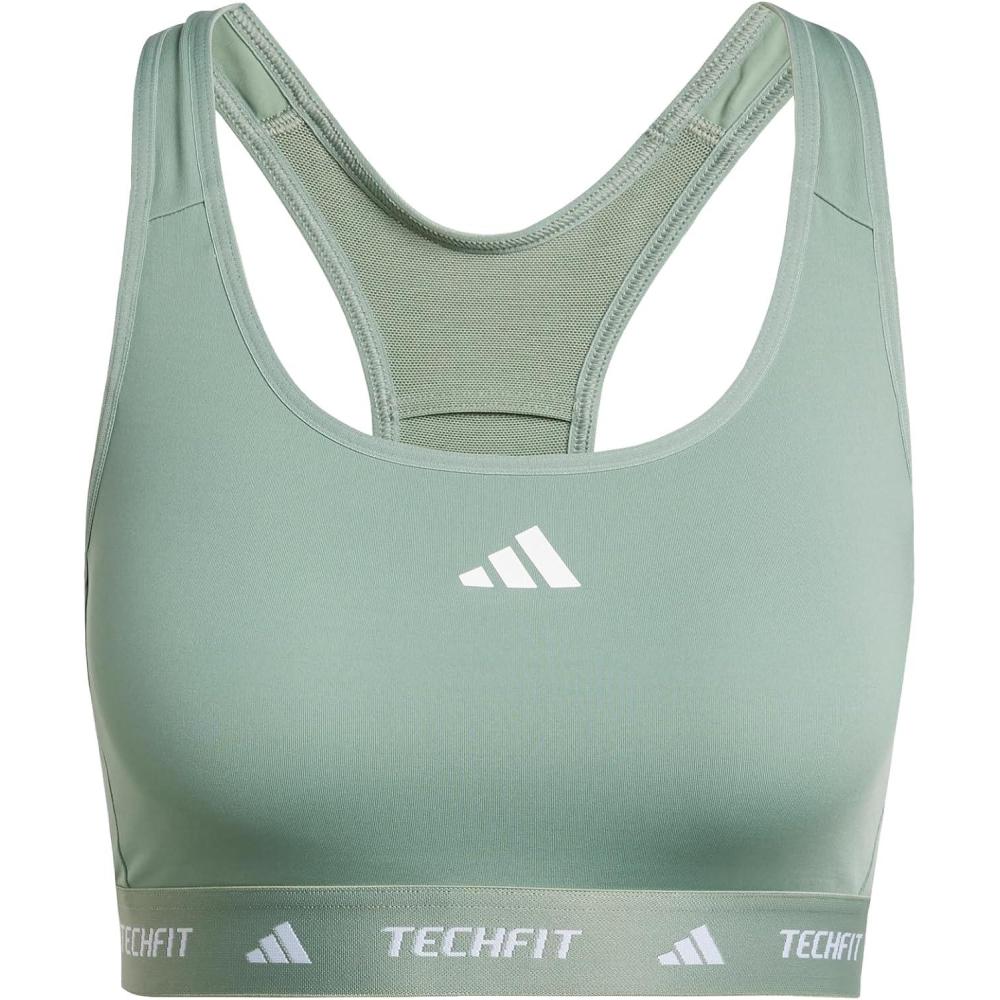 image:imageAdidas Womens Techfit Training BraSilver Green