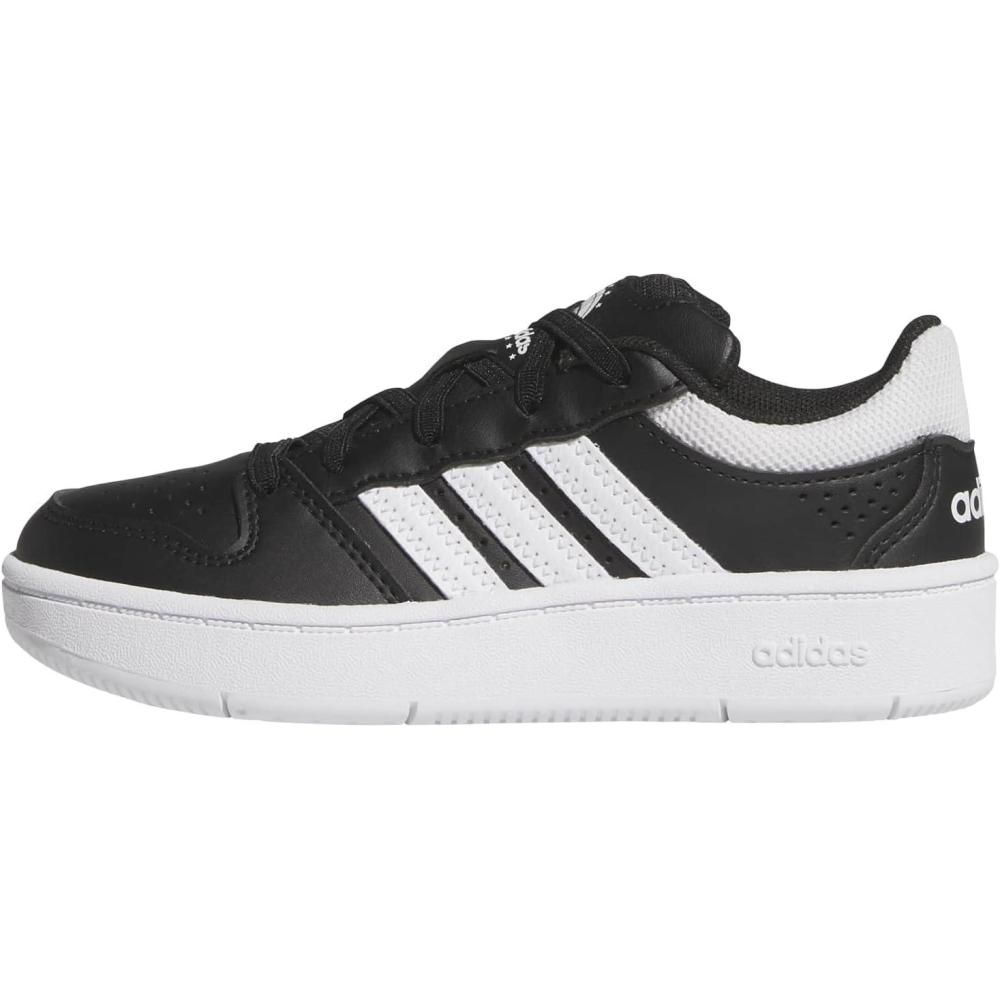 image:imageadidas UnisexChild Hoops Classic Elastic LaceBlackWhiteWhite