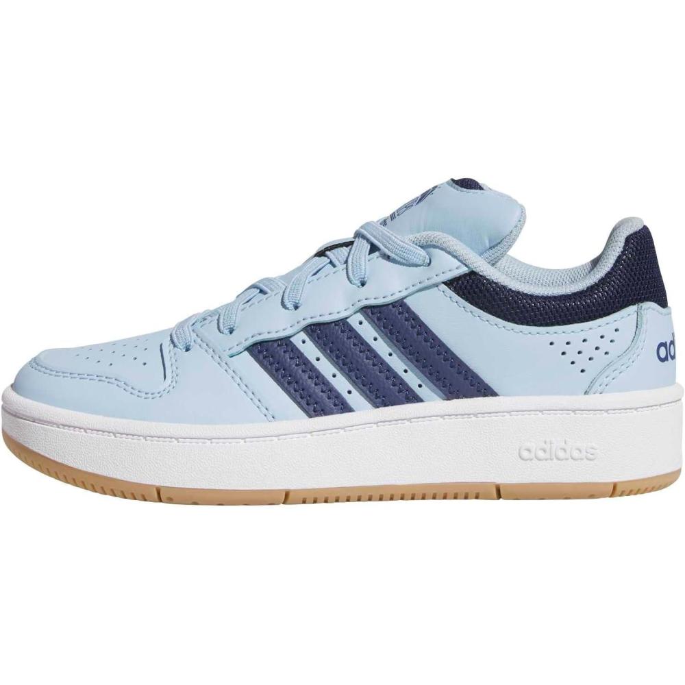 image:imageadidas UnisexChild Hoops Classic Elastic LaceClear SkyDark BlueWhite