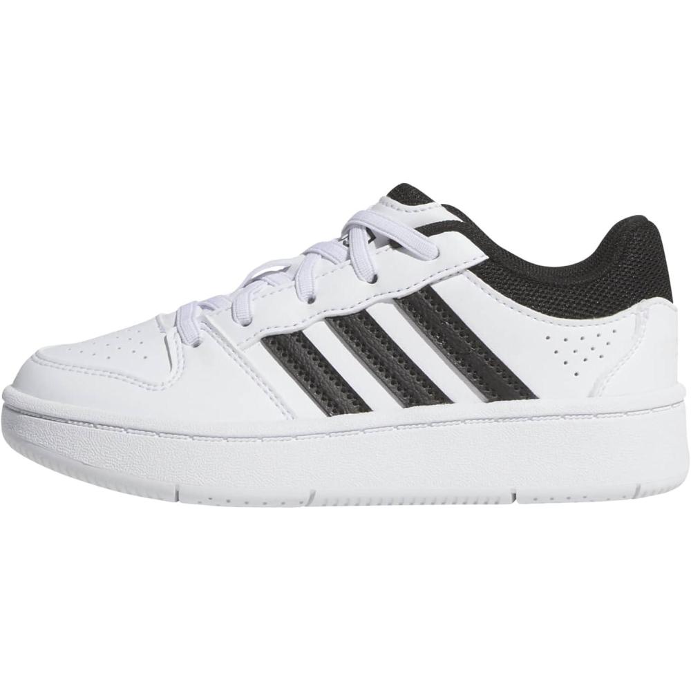 image:imageadidas UnisexChild Hoops Classic Elastic LaceWhiteBlackOrbit Grey