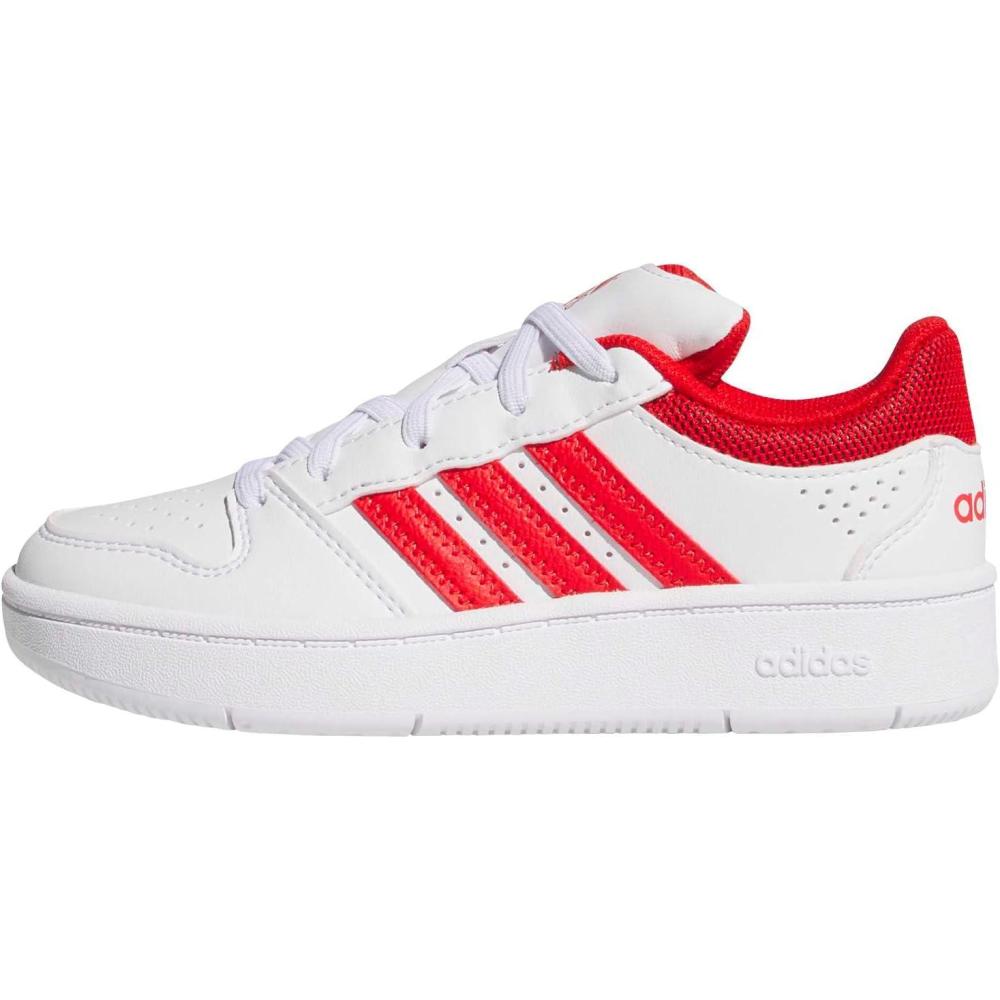 image:imageadidas UnisexChild Hoops Classic Elastic LaceWhiteRedWhite