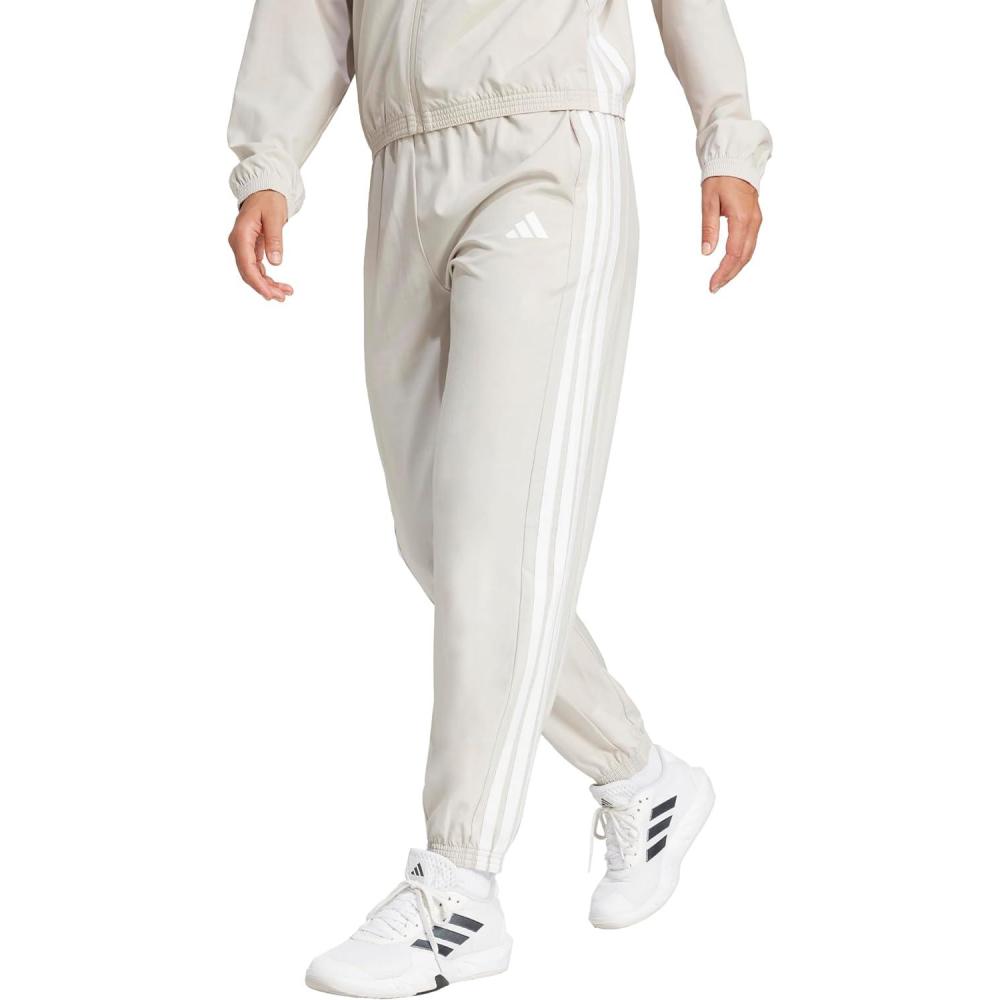 image:imageadidas Womens Train Essentials 3Stripes Woven PantsWonder AluminaWhite
