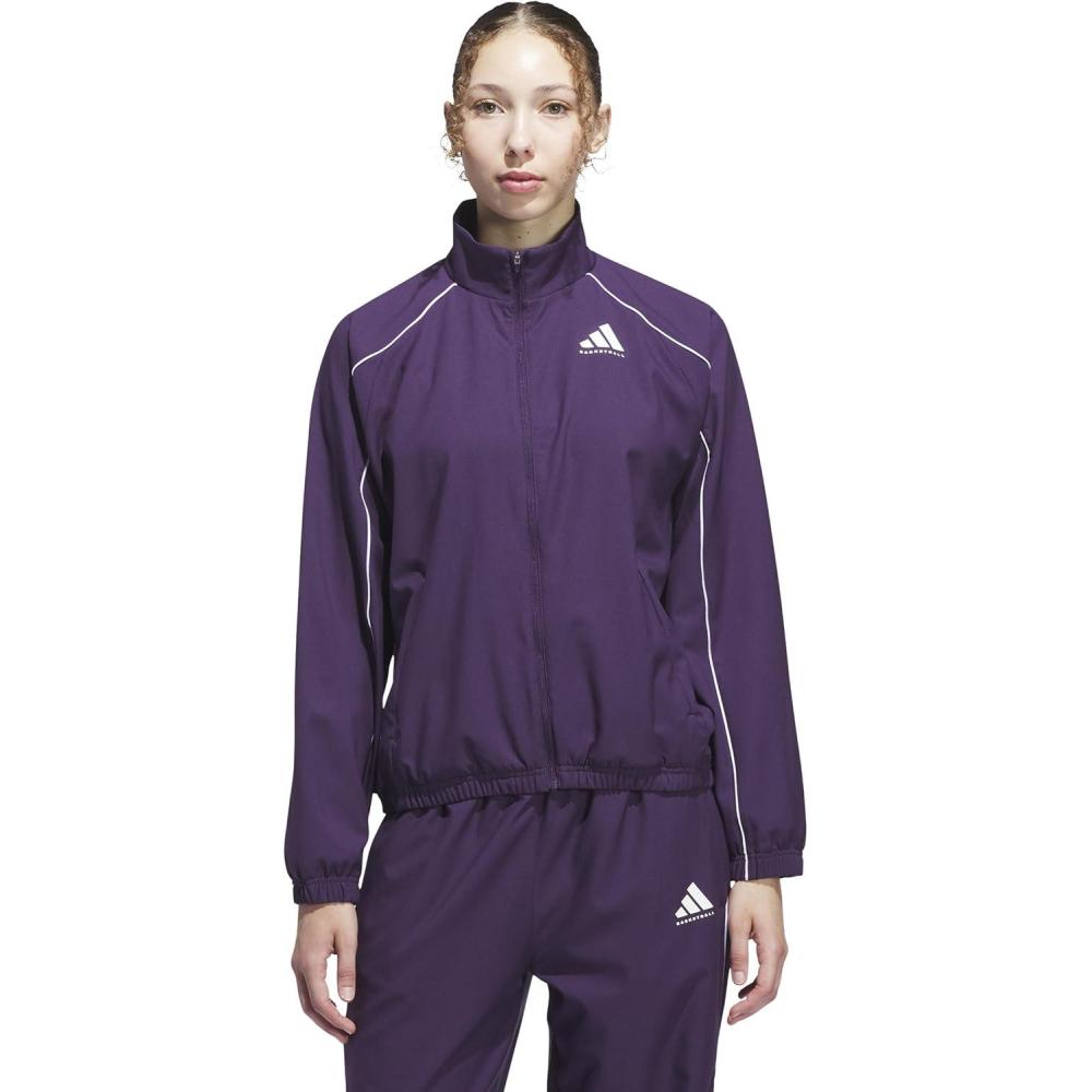 image:imageadidas womens Crazylite Woven Basketball JacketAurora PlumWhite