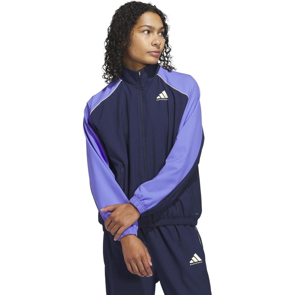 image:imageadidas womens Crazylite Woven Basketball JacketNight IndigoCobalt Blue