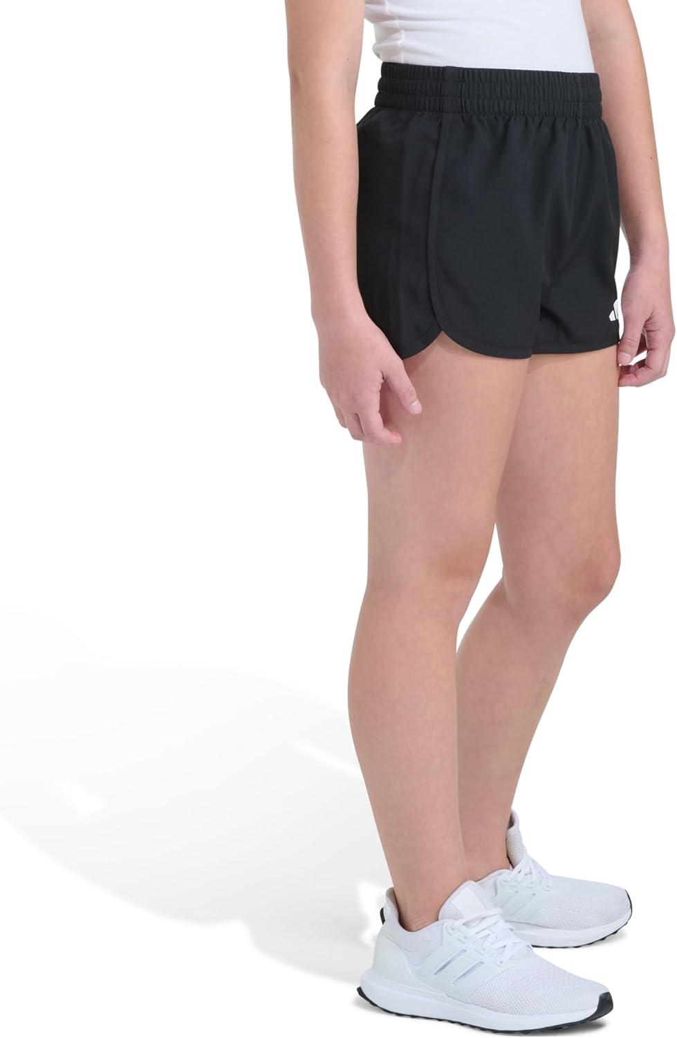 image:imageAdidas Girls Elastic Waistband Retro Woven ShortsBlack
