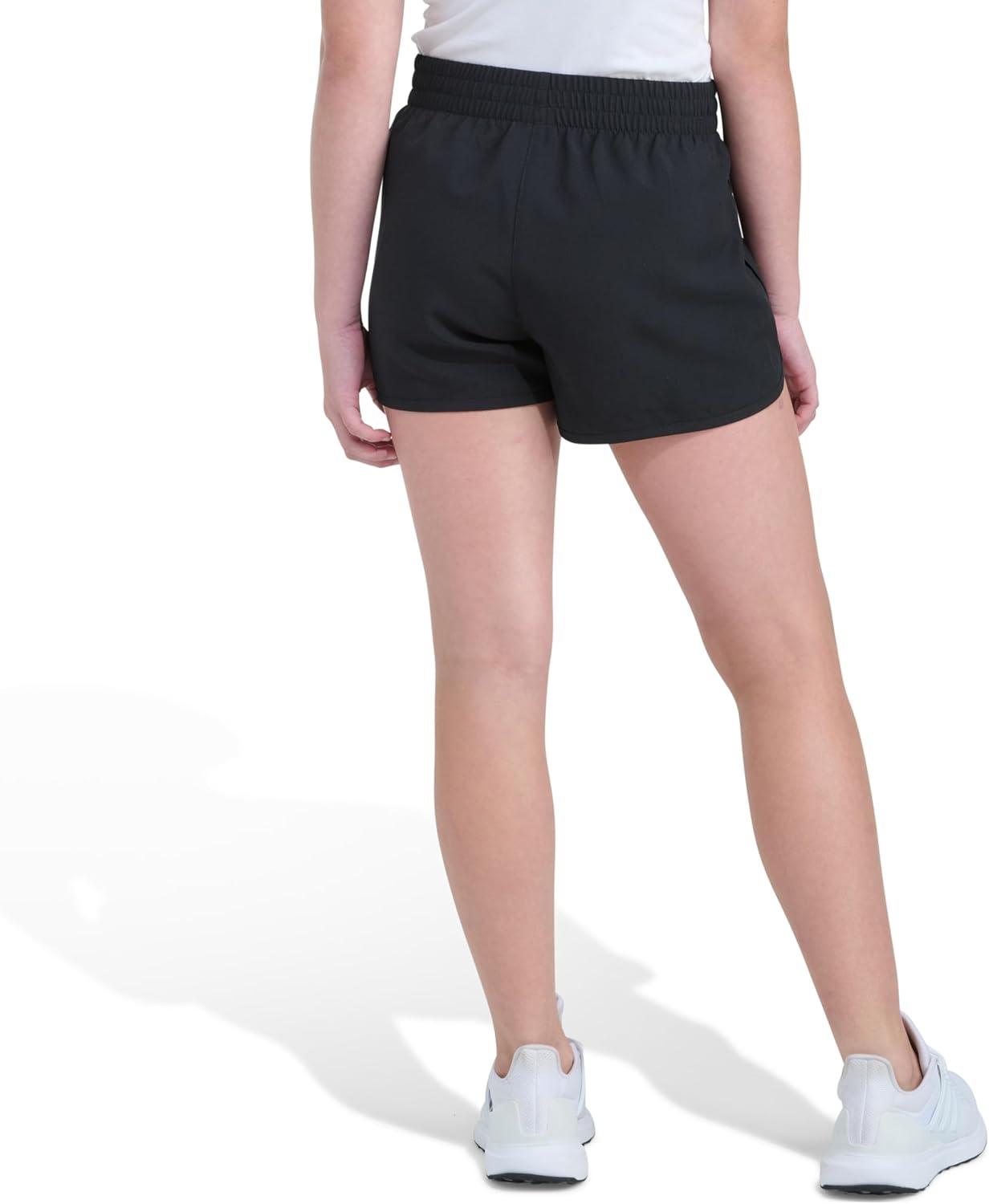 image:imageAdidas Girls Elastic Waistband Retro Woven ShortsBlack