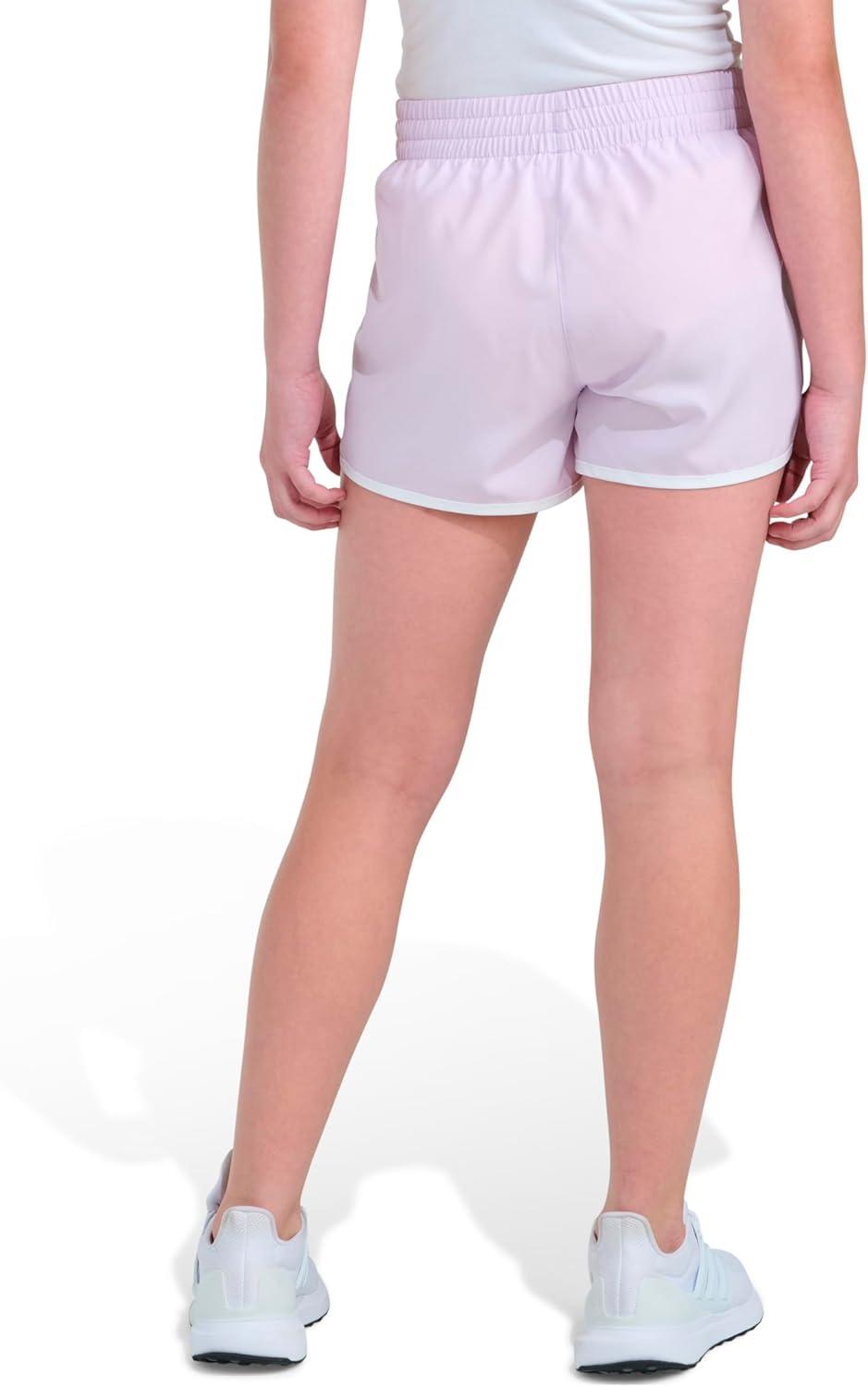 image:imageAdidas Girls Elastic Waistband Retro Woven ShortsIce Lavender