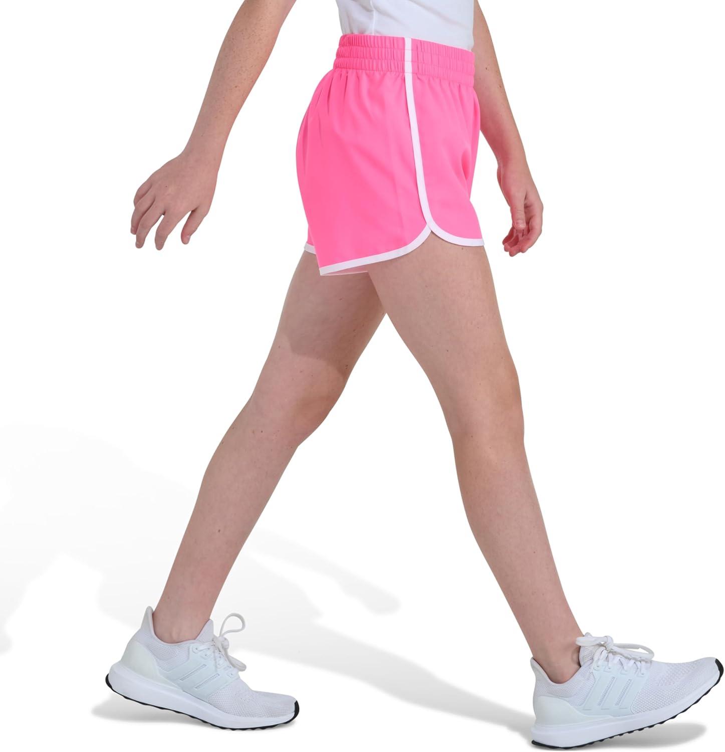 image:imageAdidas Girls Elastic Waistband Retro Woven ShortsLucid Pink