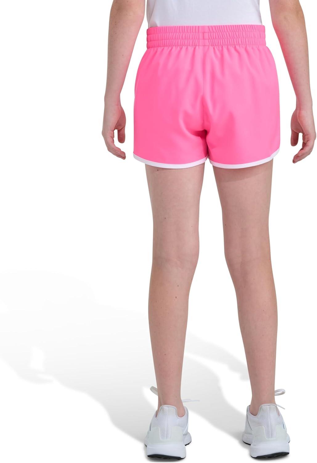 image:imageAdidas Girls Elastic Waistband Retro Woven ShortsLucid Pink