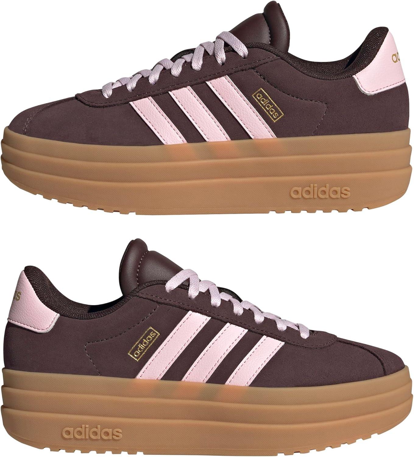 image:imageAdidas Kids VL Court BoldShadow BrownClear PinkGold Metallic