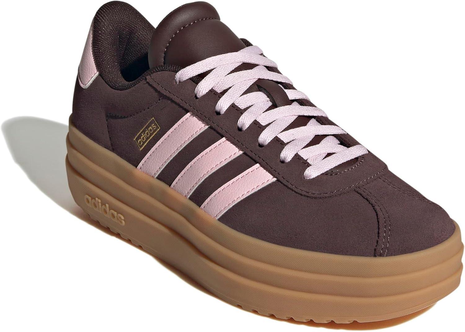 image:imageAdidas Kids VL Court BoldShadow BrownClear PinkGold Metallic