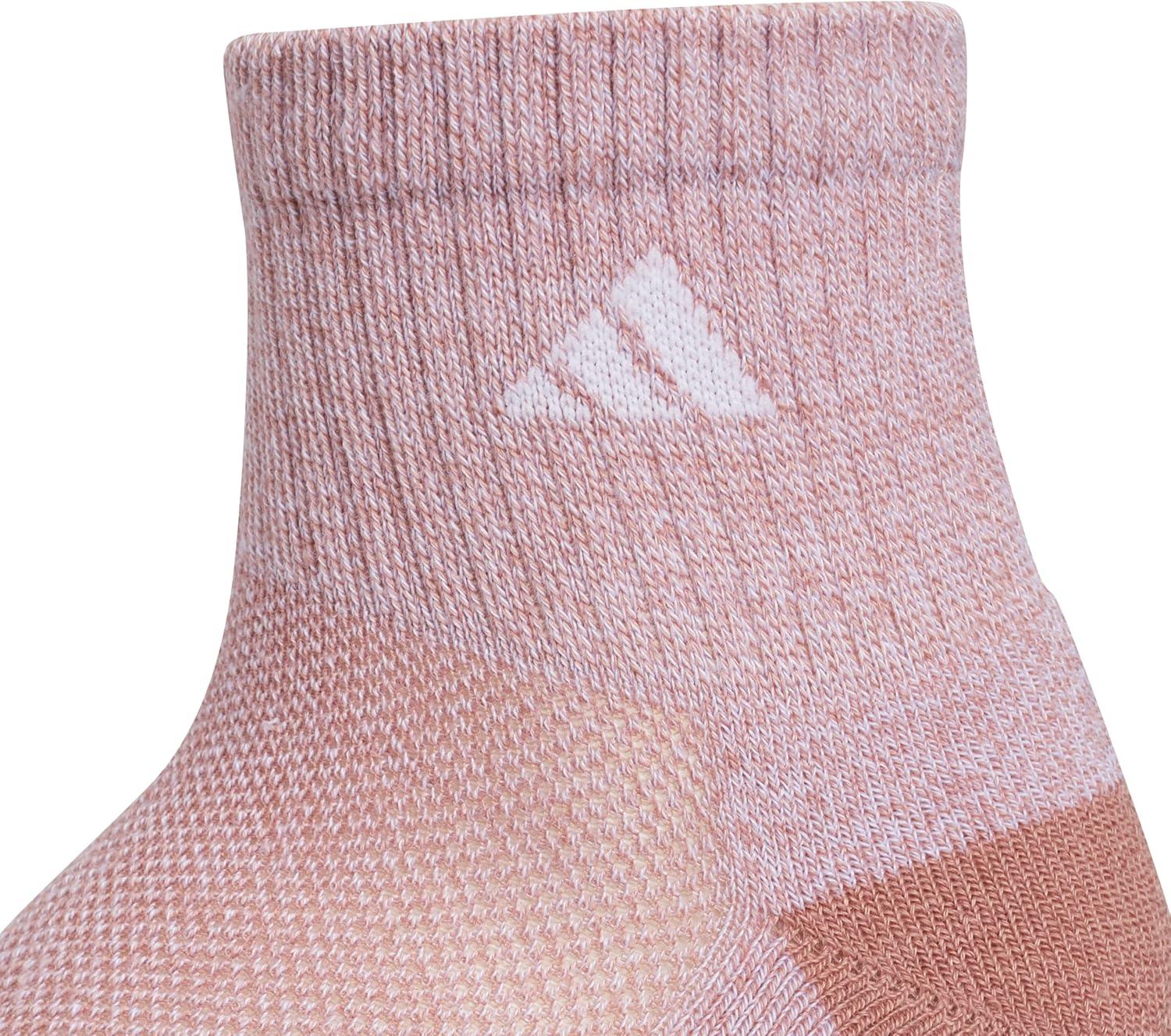 image:imageadidas Unisex Kids Cushioned Quarter Ankle Socks for Boys and Girls 6 Pairs Durable amp ComfortableGirlsWarm Clay PinkWonder BeigePreloved Fig Purple